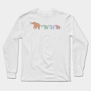 Woolly Mammoth Family - Cute prehistoric kids cartoon Long Sleeve T-Shirt